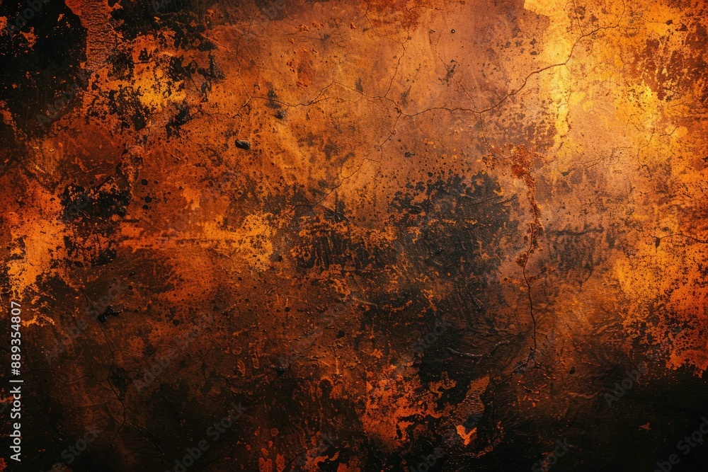 Poster close-up view of a rusted metal surface with corrosion and oxidation visible