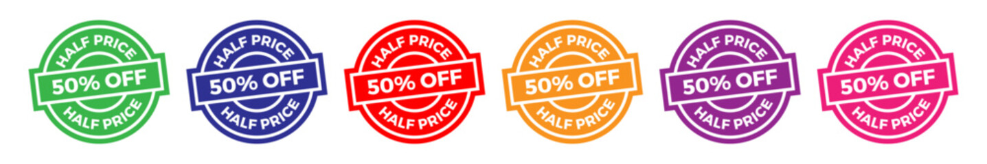 Half price sale colorful sticker set 50% off