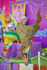 Culture Festival Phi Ta Khon or ghost following people, people wearing masks, is a local tradition in Dan Sai District, Loei Province, Thailand, Asia.