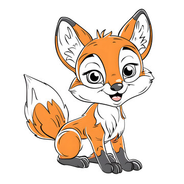 recommend clip art: Cute baby fox cartoon.