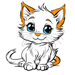 Cute baby  cat cartoon.