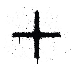 Graffiti spray plus isolated on white background