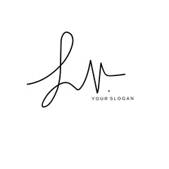 Lv Initial signature logo vector design