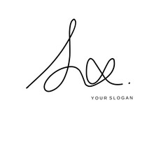 Lx Initial signature logo vector design