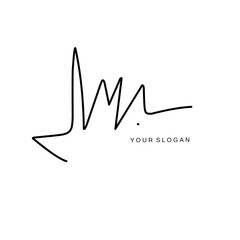 Mv Initial signature logo vector design