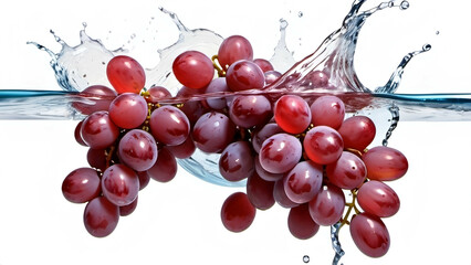 Red grapes in water.
