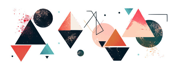 Abstract geometric polygon shapes, Vector flat minimalistic isolated illustration