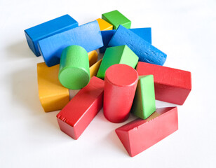 brick block toys set, on a white background