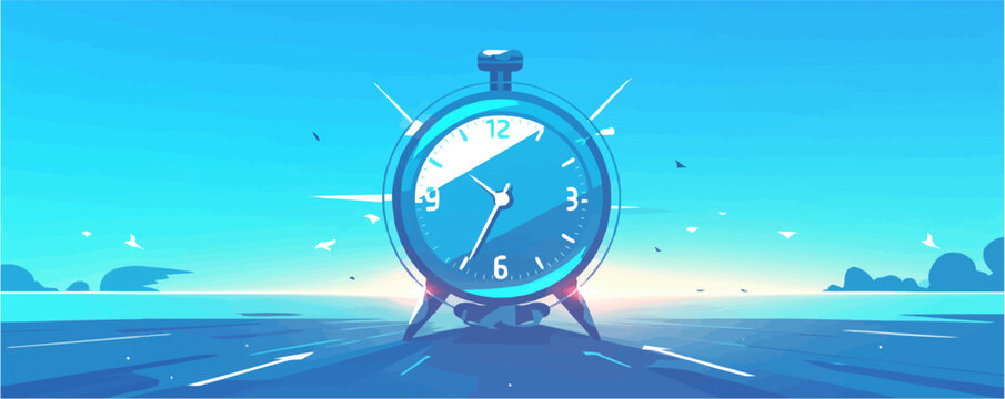 Produce a minimalist illustration of a stopwatch or timer, symbolizing the importance of timing in exercise routines. Vector flat minimalistic isolated illustration.