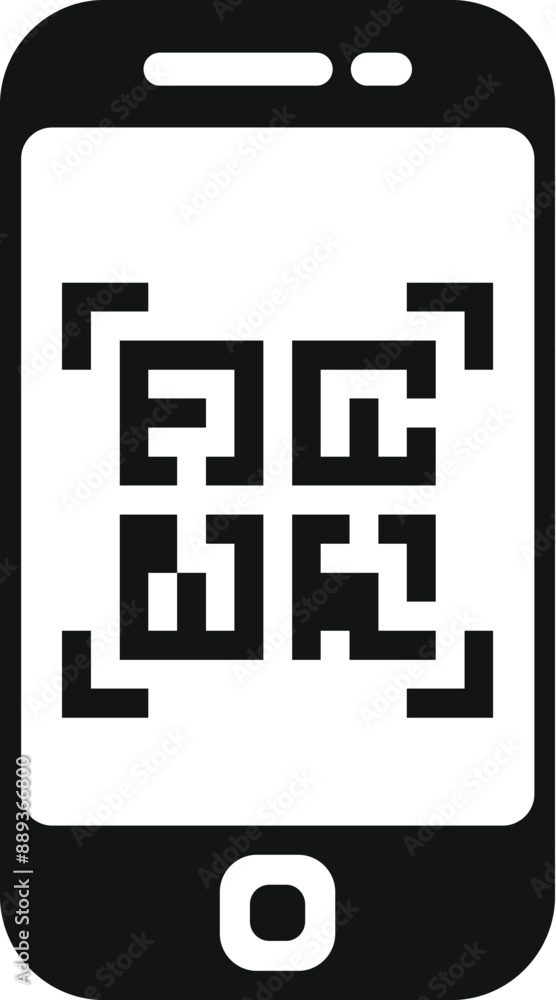 Poster smartphone is scanning a qr code, enabling quick and easy mobile payments for modern transactions
