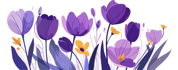 Purple tulip, Vector flat minimalistic isolated illustration