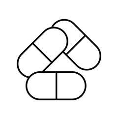 pills line icon with white background vector stock illustration