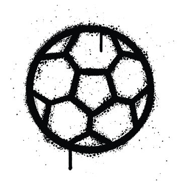 recommend clip art: Graffiti spray football isolated on white background