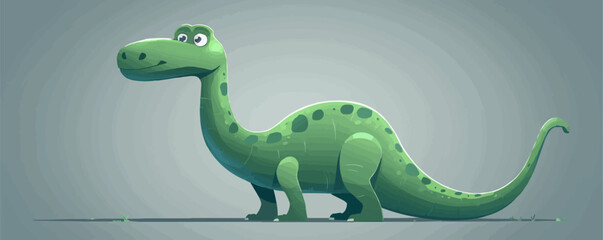 Obraz premium Cartoon Opisthocoelicaudia dinosaur character. vector simple illustration