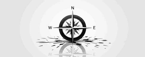 Obraz premium Compass | Minimalist and Simple Silhouette - Vector illustration
