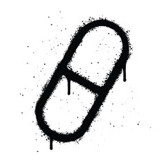 Graffiti spray medicine isolated on white background