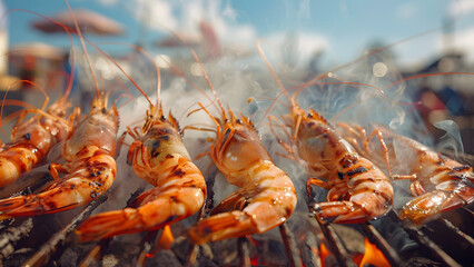 realistic high-resolution photo of barbecue, with detailed background