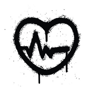 recommend clip art: Graffiti spray heart attack isolated on white background