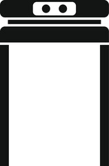 Black silhouette of a metal detector gate used for security checking