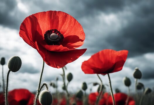 background armistice red remembrance imagery day of poppies field