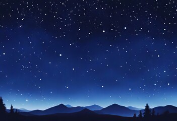 illustration stars navy drawn background sky Dark Watercolor perfect Hand dark blue