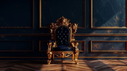 The antique chair in the room is an HD 8K wallpaper stock photograph