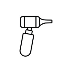 otoscope line icon with white background vector stock illustration