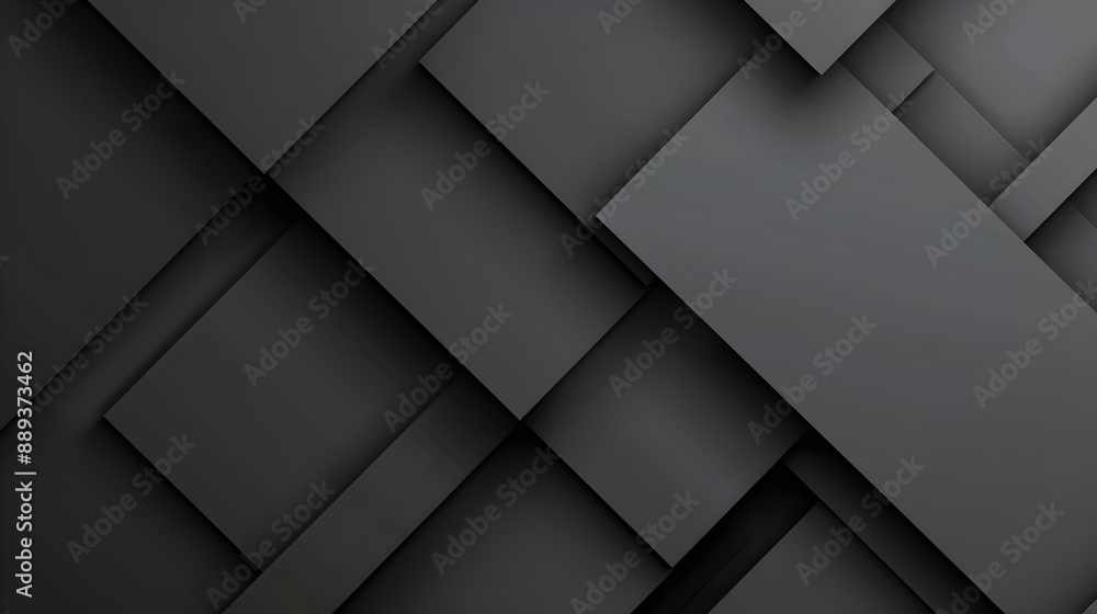Poster striking monochromatic geometric abstract composition with intersecting shapes and shadows