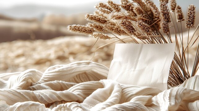 Maqueta de una nota en blanco con espacio para texto. 