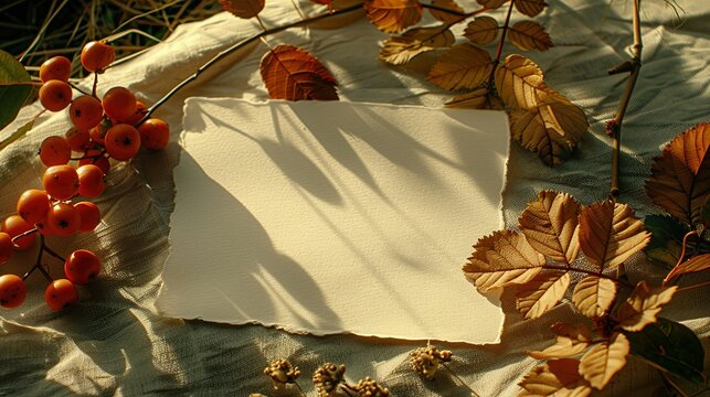 Maqueta de una nota en blanco con espacio para texto. 