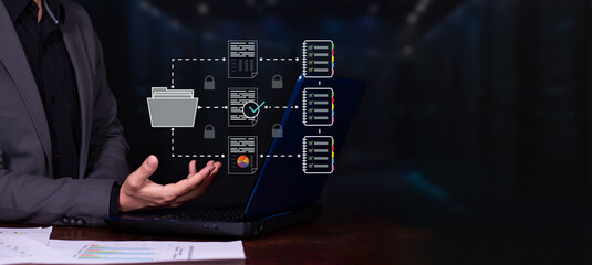 executive securely stores business documents