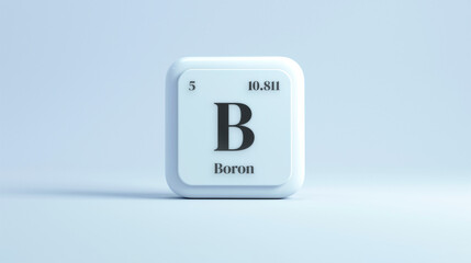 A simple icon of the chemical element Boron on a white background from the periodic table elements.