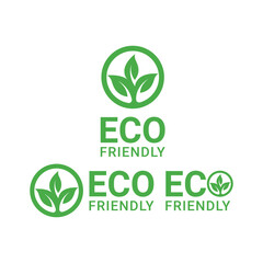 set  collection eco friendly logo design concept idea