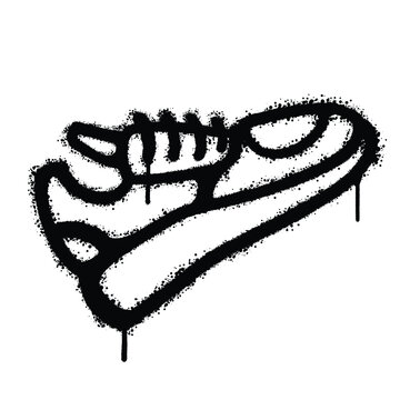 recommend clip art: Graffiti spray Sneakers isolated on white background