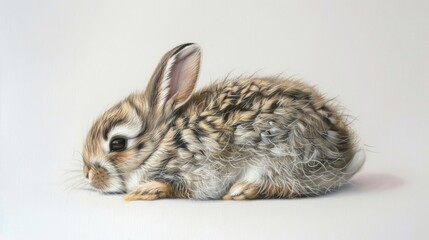 Obraz premium Infant bunny on white backdrop