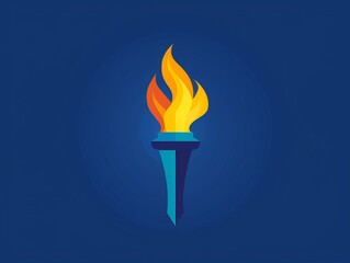 A simple graphic of the Olympic torch with a flame burning brightly