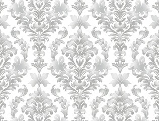 Damask tapestry, floral wallpaper, baroque retro flower, white background