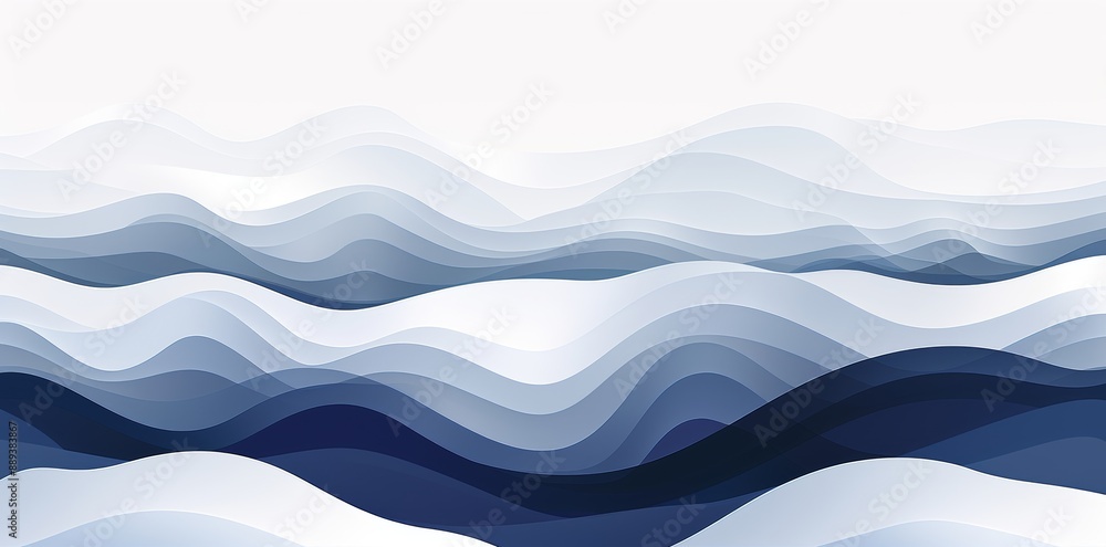 Poster watercolor paint background with a dark blue gradient and fluid curve lines texture.