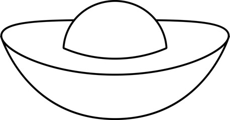 Chinese Gold Ingot outline vector . 
Gold Ingot yuanbao outline svg.