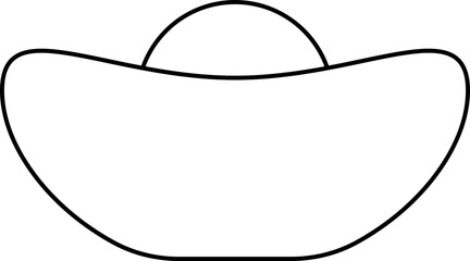 Chinese Gold Ingot outline vector . 
Gold Ingot yuanbao outline svg.