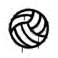 Graffiti spray Volleyball isolated on white background