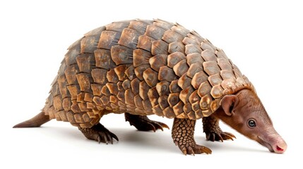 Fototapeta premium An armadillo pangolin animal isolated on white