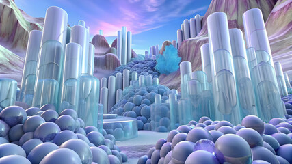 Obraz premium generate an image of a surreal landscape made