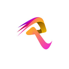 R logo, letter R logo with colorful design, company icons