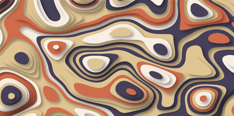 Obraz premium Colorful 3D abstract background vector with waves and lines. Multicolor papercut background design.