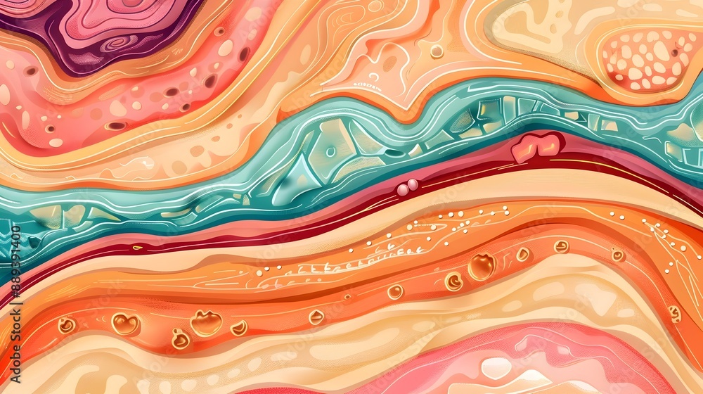 Poster mesmerizing abstract fluid swirl patterns in vibrant color gradients