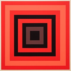 Concentric squares in warm colors create a mesmerizing optical illusion