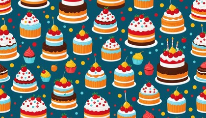 birthday cake background. birthday cake with candles. birthday cake pattern