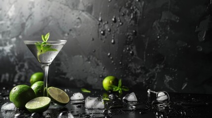 Cocktail absinthe with vodka in martini glass print print for skinned kitchen background interior bar products home furnishings