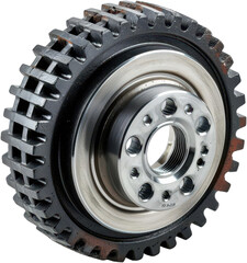 Obraz premium Rusted Car Wheel with Visible Spokes